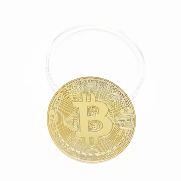 Souvenir en métal porte-monnaie en or défi bitcoin monnaie