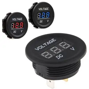 Voltmeter DC 12 v-24 V, Voltmeter tampilan Digital LED untuk mobil dan motor