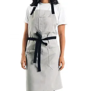 Foldable Cotton Kitchen Apron Mens and Womens Professional Chef Bib Apron Adjustable Straps