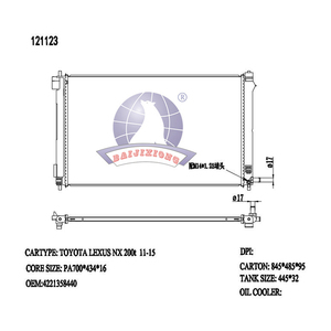 121123 radiateur en aluminium de voiture polaire pour Toyota <span class=keywords><strong>Lexus</strong></span> <span class=keywords><strong>NX</strong></span> <span class=keywords><strong>200T</strong></span> diverses marques radiateur <span class=keywords><strong>prix</strong></span> direct usine OE 4221358440 - Product Image 3
