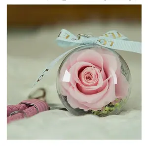 प्यारा असली ताजा अनन्त गुलाब चाबी का गुच्छा, असली संरक्षित गुलाब का फूल चाबी का गुच्छा
