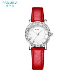 Bonita dama reloj correa de cuero número romano mujeres día fecha reloj de pulsera de cuarzo - Product Image 4