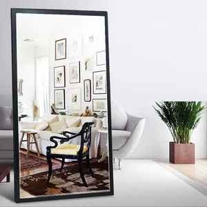 Espejo de decoración de pared grande con borde negro personalizado para decoración del hogar