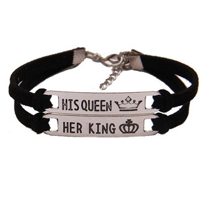 Pulsera de cuero ajustable para parejas, brazalete de pareja, regalo - Product Image 1