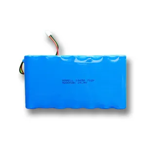 Paket Baterai Lithium 25.9V 5200MAh, Paket Baterai Li-ion 18650 7S2P 25.9V 5,2ah dengan BMS