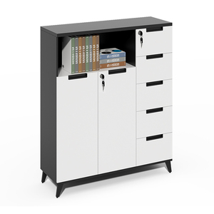 Mobilier de bureau moderne et contemporain Bibliothèque en bois Portes coulissantes en verre pour atelier scolaire Hôtel Hôpital Stockage Panneau d'utilisation - Product Image 6