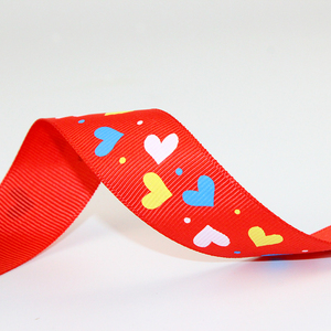 1 pulgada corazón patrón tejer grogrén (ligamento tafetán cinta impresa para <span class=keywords><strong>el</strong></span> Día de San Valentín o <span class=keywords><strong>el</strong></span> día de la madre - Product Image 3