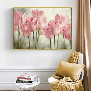 Bel modello moderno pop art dipinto a mano a olio <span class=keywords><strong>di</strong></span> fiori <span class=keywords><strong>di</strong></span> tulipano su tela - Product Image 5