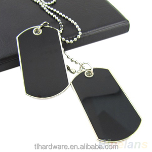 Armée Tactique Style Black 2 <span class=keywords><strong>Dog</strong></span> Tags Chaîne Beauté Collier Pendentif Hommes pour Hommes Bijoux 02IR - Product Image 1