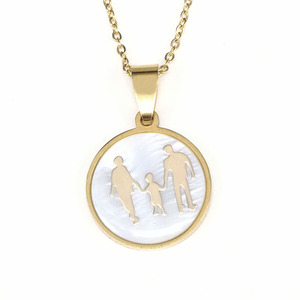 De moda de oro de cristal de Color de Madre de perla Shell colgante collar de mamá para el día de las madres - Product Image 1