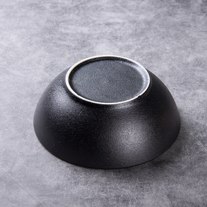 Hogar 6,5 \ "redondo coreano negro porcelana sopa tazón grado alimenticio para arroz frutas fideos vajilla - Product Image 4