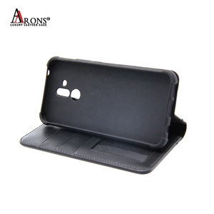 Precio de fábrica Venta caliente Flip cubierta negro genuino cuero de vaca teléfono caso de cartera para Huawei Mate 20 Lite - Product Image 4