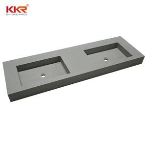 KKR longue et étroite marbre armoire coin salle de bain vanité <span class=keywords><strong>double</strong></span> évier de lavabo - Product Image 1