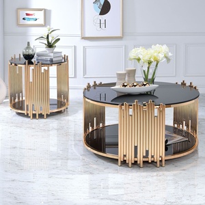 Thép Không Gỉ Khung Bằng Đá Cẩm Thạch Vòng Bảng Bên Sofa Bàn Trà Trung Tâm Bảng - Product Image 3