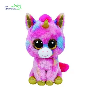 Hot Sale benutzer definierte süße 15cm Regenbogen Plüschtiere weiche große Augen ausgestopfte Einhorn Plüsch tier