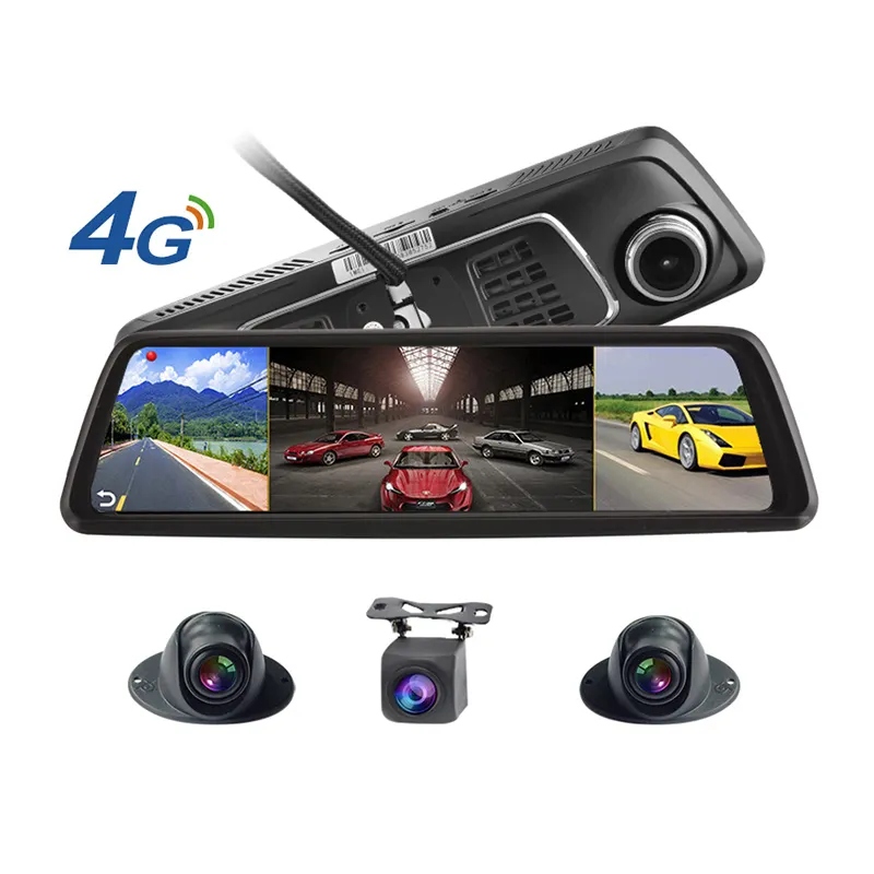 Zimtop 4G ADAS 10 inch IPS screen Streaming Video 360 all round guard degree view 4 Cams Special Mount Mirror DVR