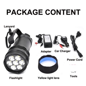 Torcia Subacquea Professionale 100M, Lampada Subacquea Portatile Ricaricabile con 7 LED, Luce per Immersioni Ultra Potente - Product Image 6