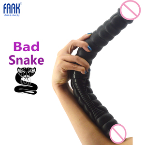 FAAK079 long waterproof exciting snake dildo sex toys available for  women double dildo snake shape dildo