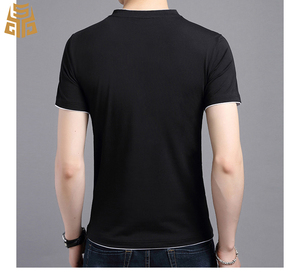 De alta calidad de Color de contraste Collar <span class=keywords><strong>doble</strong></span> capa en blanco con cuello en <span class=keywords><strong>V</strong></span> Hombre novedad agradable camisetas - Product Image 6