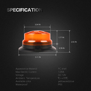 Nueva Luz de Advertencia LED Giratoria <span class=keywords><strong>CIGO</strong></span> LED-015 24SMD 3030 Ultrafina Ámbar de 12V para Camión - Product Image 3