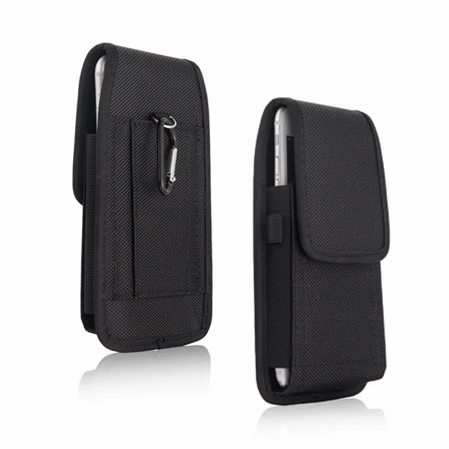 Zwart Universele Nylon Flap Cover Riemclip Holster Pouch Draagtas Voor Iphone 11 Pro Xs Max Xr Xs X 8 7 Plus 6 6S