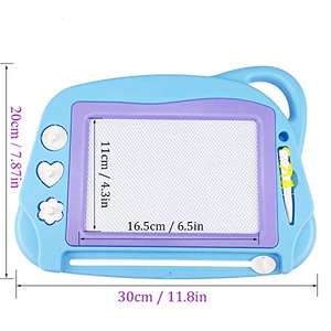 Papan gambar magnetik Mini alas corat-coret Travel bisa dihapus mainan sketsa menulis dengan 3 prangko, alas belajar edukatif warna-warni - Product Image 2