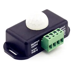 Interruptor de sensor de movimento pir, módulo de interruptor de luz infravermelho dc 12v 24v 8a ajustável lâmpada Luz de tira