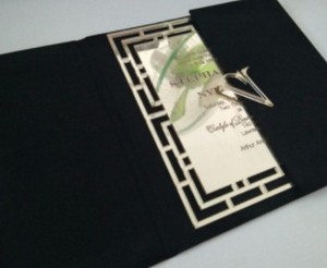 กำมะหยี่งานแต่งงานอะคริลิคการ์ดเชิญอะคริลิค <span class=keywords><strong>Monogram</strong></span> - Product Image 3