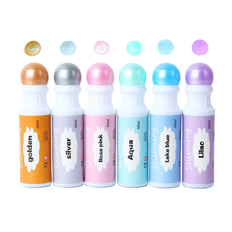 6 Verschillende Glitter Inkten Verf Marker Daubers Set, Wasbaar Superdots Dot Schilderen Bingo Pennen Voor Kinderen Tekening Speelgoed