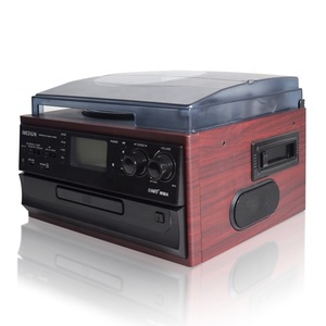Retro Vintage di Legno Fonografo Giradischi <span class=keywords><strong>CD</strong></span> Record <span class=keywords><strong>Cassette</strong></span> <span class=keywords><strong>Radio</strong></span> Player - Product Image 1