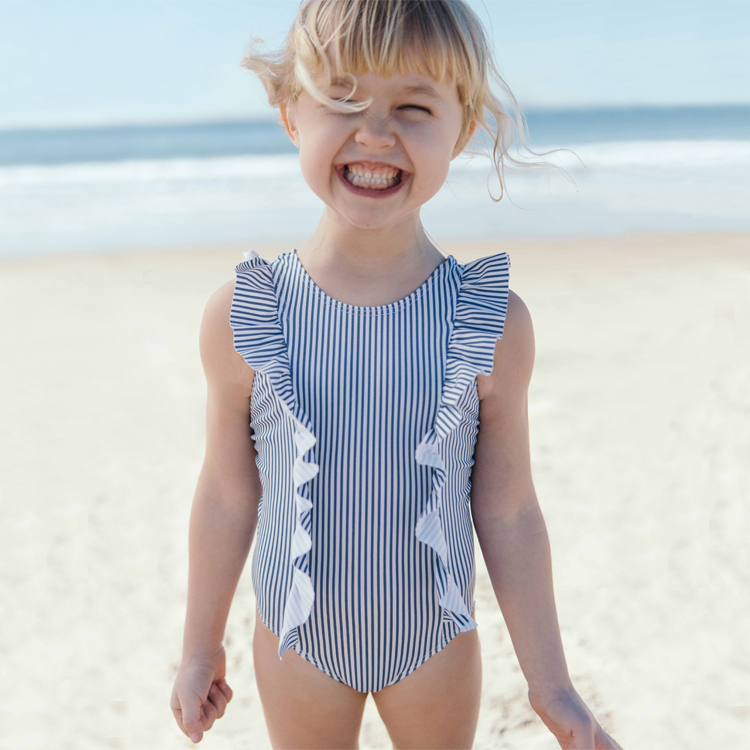 Оптовая продажа; Цветочный купальный костюм; Цельнокроеное милое детское бикини