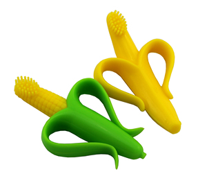 Cepillo de dientes de silicona para bebé con forma de maíz, los mejores juguetes de enseñanza, <span class=keywords><strong>mordedor</strong></span> de plátano Flexible para entrenamiento infantil - Product Image 1