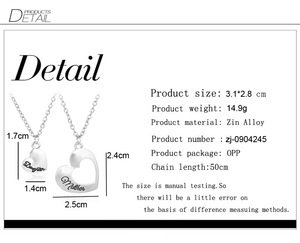 La hija de mamá de corazón colgante de joyería collar de Madre Regalos de Día de las madres para mamá cumpleaños - Product Image 6