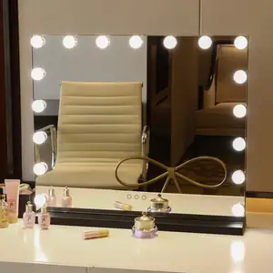 2021 Led 할리우드 거울 빛 17 전구 소녀 허영 화장품 목욕 거울 L62 * H 52 cm
