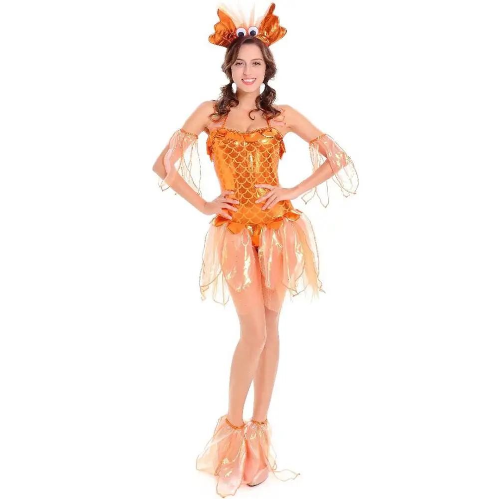 ladies role-play Halloween carnival costumes mermaid cosplay sexy little goldfish costumes