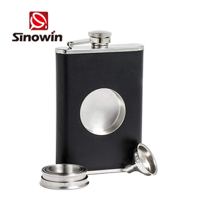 Amazon hombre bebiendo botella <span class=keywords><strong>de</strong></span> whisky <span class=keywords><strong>de</strong></span> cuero <span class=keywords><strong>de</strong></span> la PU <span class=keywords><strong>de</strong></span> vino <span class=keywords><strong>de</strong></span> acero inoxidable frasco <span class=keywords><strong>de</strong></span> la cadera conjunto - Product Image 4