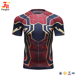<span class=keywords><strong>Alianza</strong></span> superhéroe Superman Spiderman camiseta músculo hombres ropa 3D de impresión de sublimación de tinte Tops - Product Image 1