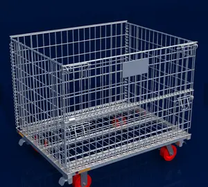 Steel lockable wire mesh storage cage pallet box bin