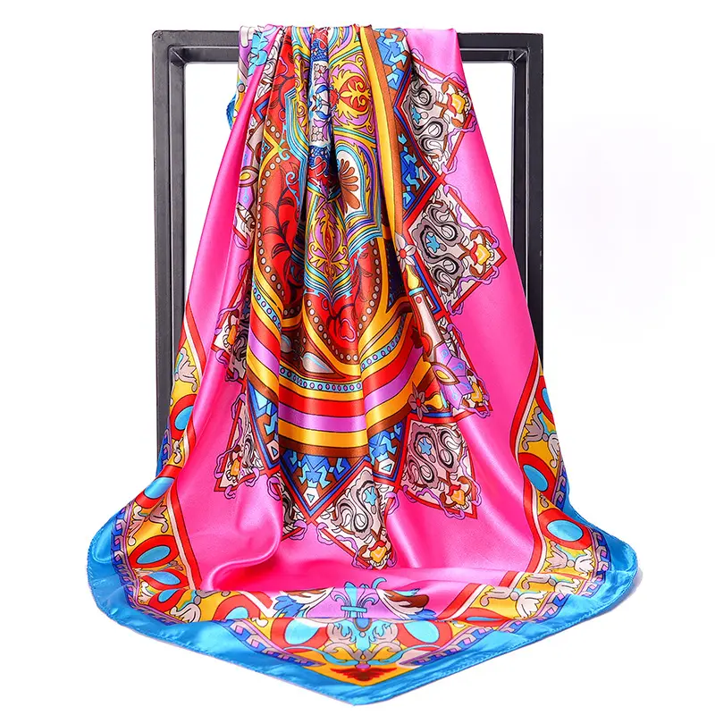 Middle East Hot Big Paisley Ethnic Satin Polyester Silk Scarf