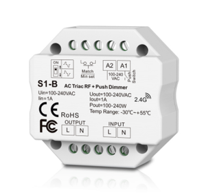 1CH * 1A RF + Push di Fase di CA-cut <span class=keywords><strong>Dimmer</strong></span> S1-B <span class=keywords><strong>per</strong></span> singolo colore dimmerabile <span class=keywords><strong>lampade</strong></span> a <span class=keywords><strong>LED</strong></span> - Product Image 1