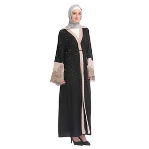 Renda 2019 Mode Pakistan Abaya Hitam Bunga Cocok Jumpsuit Muslim Anak-anak Di Pakaian