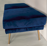 Fauteuil d'appoint moderne du milieu du siècle avec finition dorée, en velours, pour salon, avec cadre en métal, pour les marchés américain et européen