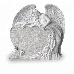 De alta calidad que fluye ángel que rodea el corazón de <span class=keywords><strong>granito</strong></span> real Tombstone - Product Image 2