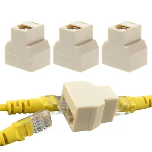 RJ45 CAT 5 6 LAN Ethernet Splitter Connector Adapter PC CAT5 CAT6 Adapter Modular Plug Network Connector