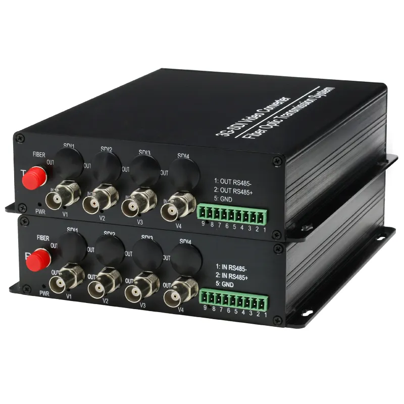 4 HD SDI Video/Audio/Ethernet over Fiber optic Media Converters singlemode FC 3G SDI over fiber media converter