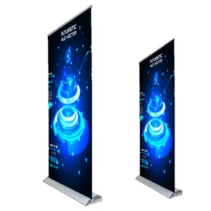 Hoge Kwaliteit Moving Luxe Intrekbare Aluminium Beurs Draagbare Roll Up Pull Up Banner Staan Display