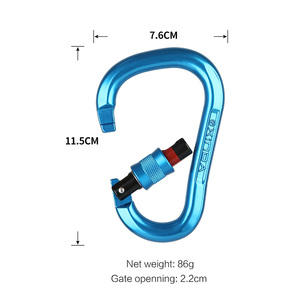 25kN pesado <span class=keywords><strong>de</strong></span> aluminio <span class=keywords><strong>de</strong></span> grado aeroespacial mosquetón tornillo Puerta <span class=keywords><strong>de</strong></span> bloqueo para la <span class=keywords><strong>escalada</strong></span> - Product Image 2