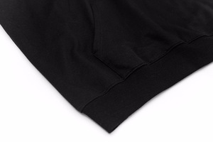 2019 Hommes 100% Coton hip hop vêtements à manches courtes veste noire avec chapeau - Product Image 5
