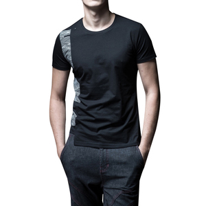 100% algodón peinado diseño único lado Panel de pantalla de seda personalizado de <span class=keywords><strong>moda</strong></span> la vida urbana camiseta para hombre - Product Image 2