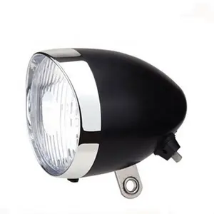 wholesale cheap bike accessories lamp 6V 2.4W dynamo white head front led light bike light for dynamo bicycke light for bike